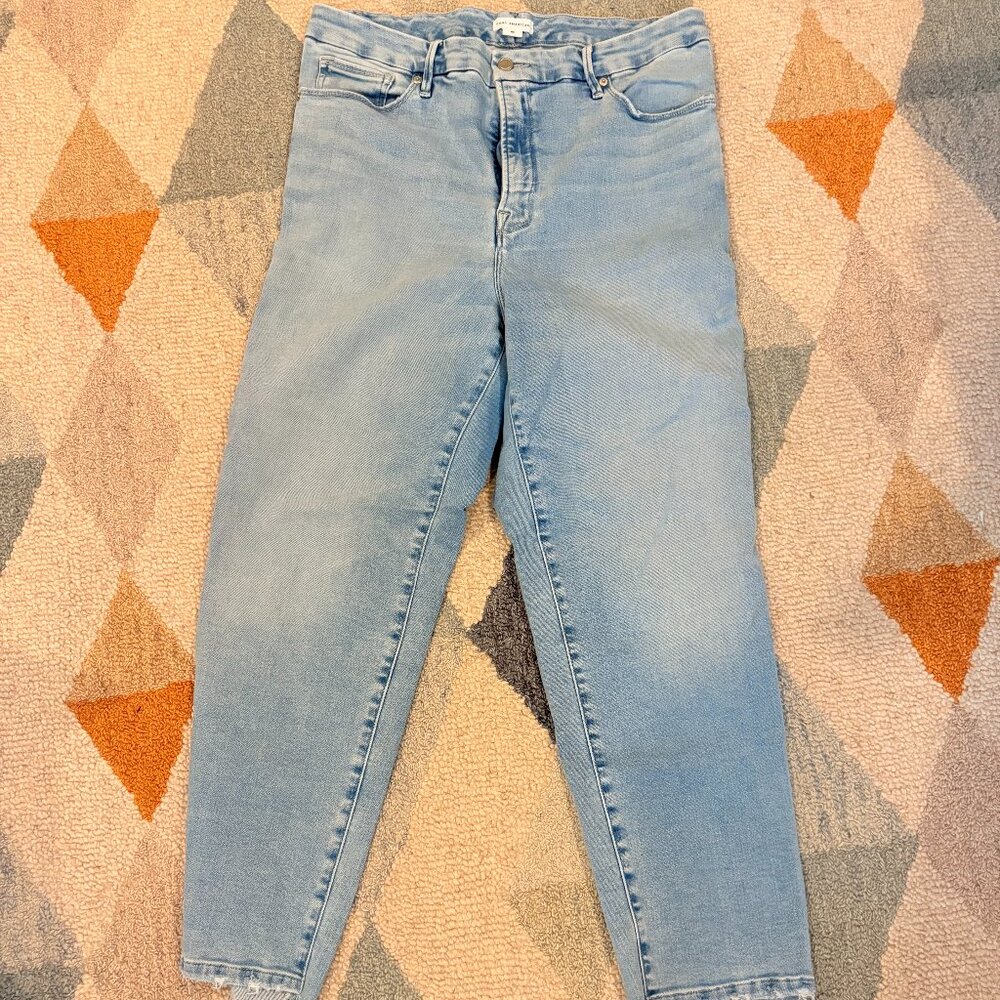 Good American Straight Leg Distressed Jeans